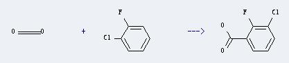 Benzoicacid, 3-chloro-2-fluoro- can be prepared by 1-chloro-2-fluoro-benzene and carbon dioxide